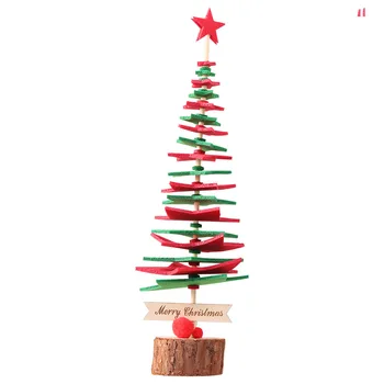 Jaunais Ziemassvētku DIY neaustu koku Ziemassvētku rotājumi bērnu radošā dāvanas darbvirsmas rotājumi