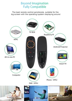 Vairumtirdzniecības G10 Balss 2.4 G Bezvadu Gaisa Mikrofonu, Peli, Žiroskops, Tālvadības pults, lai Android tv box X96 Mini TV Projektoru