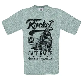Drukāt T-Krekls 2019 Modes RAĶEŠU PIEAUGUMS CAFE RACER VINTAGE CLASSIC MOTOCIKLU BIKER VĪRIEŠU T KREKLS Mens 