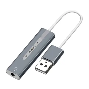USB Ārējo Skaņas Karti, kas ir 3.5 mm Audio Saskarne Mikrofona Austiņu Adapteri PC Klēpjdatora USB Audio Pārveidotājs ar 7.1 skaņas kanālu