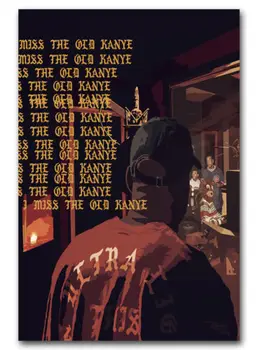 Art Print Karstā Jauns Kanye West ASV Grammy Rap Hip Hop Super Star 14x21 24x36 27x40 Collu Zīda Plakātu Sienas Auduma Apdare X
