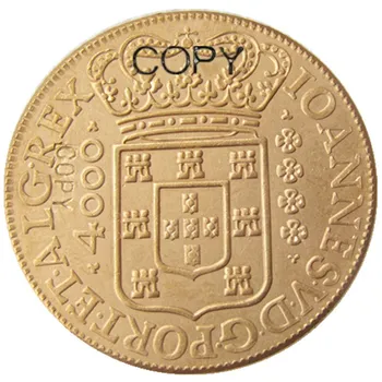 Brazīlija 1713 4000 Ries Zelta Pārklājumu Kopēt Monētas