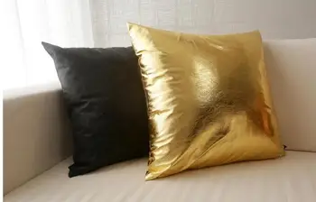 Soft pu ādas spilvena vāka tīrtoņa krāsas zelta/brūnas spilvendrāna dekoratīvās gadījumā gaisa spilvena dīvāns telpās