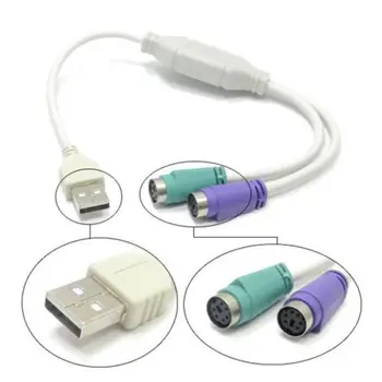Jauni 1gab USB Vīrietis uz PS2 Sieviešu Kabeļa Adapteris Converter Izmanto PC Klēpjdators Tastatūra Pele