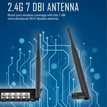 Jaunās Vairumtirdzniecības 2.4 GHz 7dBi Bezvadu WIFI Antenas Pastiprinātājs WLAN RP-SMA f PCI Karte, Modems, Maršrutētājs Piliens Kuģniecība