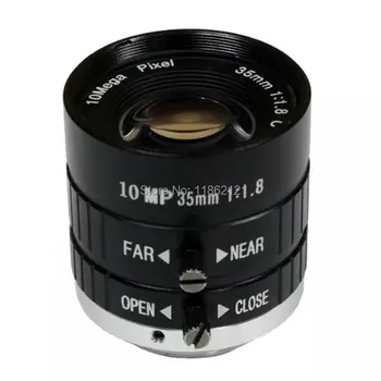 10 MP HD Objektīvs 1/1.8-collu un 1-collu sensoru F1.8 Manual Iris 35 mm uzraudzības un mašīnu redzi C Mount