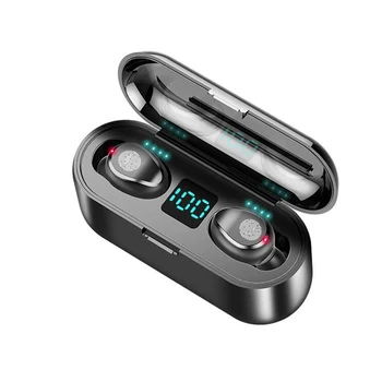 Bezvadu V5.0 Bluetooth Austiņas HD Stereo Austiņu Sporta Ūdensizturīgs Austiņas Ar Dual Mic un 2000mAh Akumulators Maksas Cas