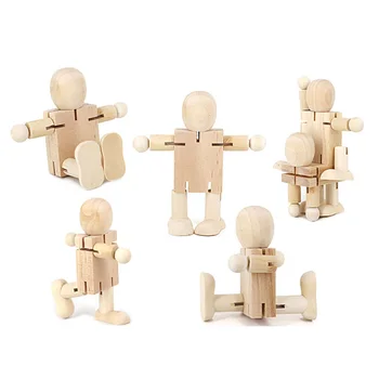 DIY Koka Robots Attēls Modelis Bērniem, Bērnu Izglītības Puzzle Rotaļlietas Bērnudārza Deformatable Stress Atvieglojums