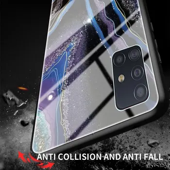 Rūdīta Stikla Telefonu Gadījumā Samsung Galaxy A21S A50 A70 A51 A71 A10 A20 A30 A40 A01 M31 M51 Coque Marmora