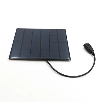 Saules Paneļu Lādētājs 3.5 W 6V ar USB Portu 30 cm kabeļa Polikristālu Saules baterijas, DIY Uzlādētu Akumulatoru, 5V USB izeja