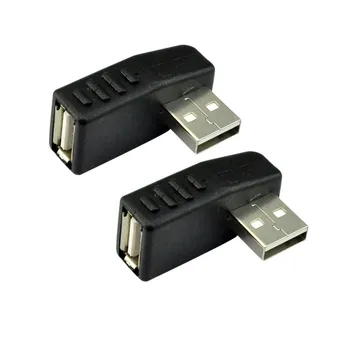 USB2.0 Sieviešu un Vīriešu Kreiso Leņķis Paplašinājuma Adapteris USB 2.0 M/F Sieviešu un Vīriešu 90 Grādu pa Kreisi Leņķa Savienotājs Adapteri