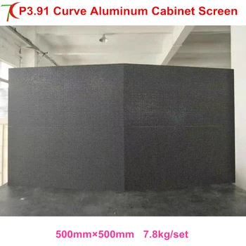 Līknes ekrāna P3.91 iekštelpu pilnu krāsu alumīnija ministru kabineta noma displejs