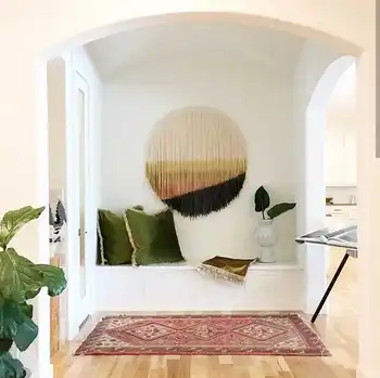 Ziemeļvalstu Bohēmijas rokām austi krāsoti gobelēns, mājas dekoru dīvāns fona apdare mīksta