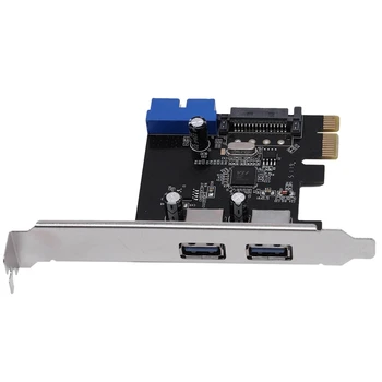 PCIE, lai 2 Porti-USB 3.0 Paplašināšanas Karti Rakstāmgalda Priekšā 19/20 Pin Interfeisu Windows XP/7/8/8.1/10