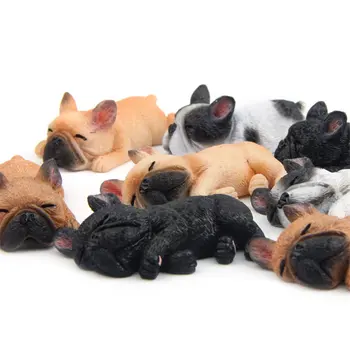 Gudrs Miega stilu Pet suns, franču buldogs suns modelis DIY jauki dzīvnieku skaitļi, lai auto mājās, apdares bērniem, Bērnu rotaļlietas