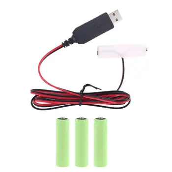 LR6 AA Baterijas Eliminator USB Barošanas Kabelis Aizstāt 1-4gab 1,5 V AA Baterijas