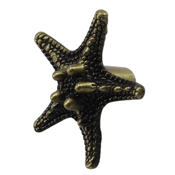 SHGO KARSTĀ-8-Pack Cinka Sakausējuma Bronzas Starfish Formas Dekoratīvie ministru Kabineta Skapis, Mēbeles Durvis, Atvilktnes Rokturi Velk Rokturi Aparatūras