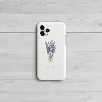 Nekustamā sausie Ziedi Telefonu Gadījumā Konfekšu, Balto Krāsu, iPhone 11 pro XS MAX 8 7 6 6S Plus X 5S SE 2020. GADAM XR