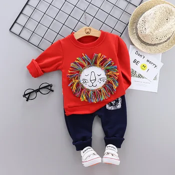 Jaunā Pavasara Rudens Bērnu Modes Apģērbu Puika Girls Karikatūra T Krekls, Bikses 2gab/komplekti Bērniem Zīdaiņu Tērpu Toddler Sporta