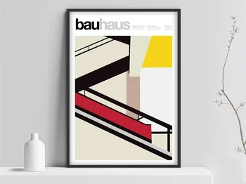 Bauhaus plakātu, 100 gadu Bauhaus, Bauhaus Izstāde drukāt, Herbert Bayer plakātu, Bauhaus Drukāt, Walter gropius, Baus artMatisse