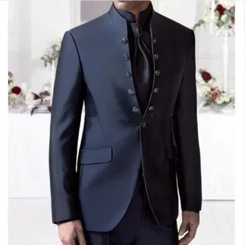 Jauns Dizains Līgavainis Tuxedos Pasūtījuma Groomsmen Vispiemērotāko Vīrs Uzvalku, Mens Kāzu Tērpi Svinību Apģērbs (Jaka+Bikses)