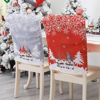1gb Ziemassvētku Krēslu Pārvalki Ziemassvētku Brīvdienās, Svētku Mājas Pusdienu Galda Krēsli Rotājumi