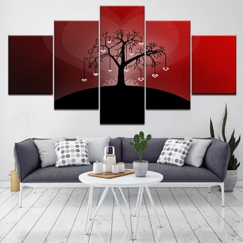 Mīlestība koku romantisks Gabals 5 HD Wallpapers Mākslas Audekls Drukāt mūsdienu Plakātu Moduļu mākslas gleznu par dzīvojamo Istabu Mājas Dekoru