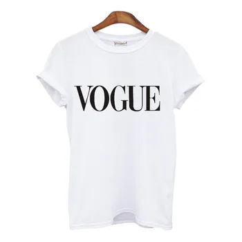 Plus Izmērs S-XL Harajuku Vasaras T Krekls Sievietēm jaunpienācēji, Modes VOGUE Iespiests T-krekls, Sieviete, t-veida Topi Gadījuma Sieviešu T-krekli