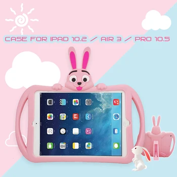 Tablet Case for iPad 10.2 7 7th Gen Bērniem, Multiplikācijas filmu Silikona Rokturi Stāvēt uz Lietu iPad Pro 10.5 Gaisa 3 2 mini 5 4 9.7 collas