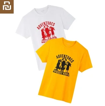 Youpin Vasaras vīriešu kokvilnas ar īsām piedurknēm T-krekls ar Multfilmas trušu drukāšanas Mīksts un ērts Elpojošs