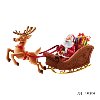 Aliauto Ziemassvētku Auto Uzlīmes, Funny Decal Santa Klauss un Viņa Ziemeļbriežu Auto Piederumi Volkswagne Skoda Fabia Polo, Opel