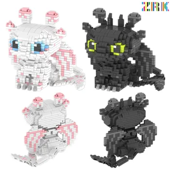 Black White Dragon Dimanta Skaidu Celtniecības Blokus Savienojot Izglītības Rotaļlietas, Bērnu Dāvanas Anime Modelis bērniem dāvanu