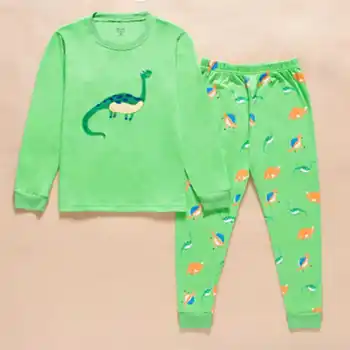 Jauns Dino Bērnu Pidžamas Kokvilnas Zēnu Pidžamas Komplekti bērniem Sleepwear Bērnu apģērbu komplekti Dinozauru 2 3 4 5 6 7 Gadu T-Krekls