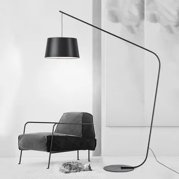 Ziemeļvalstu radošo zvejas grīdas lampa dizainers modelis istaba dzīvojamā istaba studiju vienkāršu mūsdienu dīvāns melnās grīdas lampa