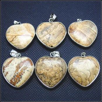 Dabas gem akmens piekariņi sirds formas semi precious akmens distances pērles izmērs 32mm dabiskā akmens akmens
