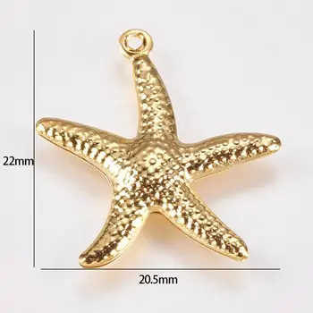 Zelts, Nerūsējošā Tērauda, jūras zvaigzne Piekariņi Par Rotaslietu izgatavošana Metāla Starfish Šarmu Vairumtirdzniecības 50gab