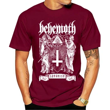 Ir 2021. kokvilnas T-krekls Mens Behemoth Satanist Vīriešiem ar Īsām Piedurknēm Melnā Oneck Streetwear Vīriešu stilīgs retro