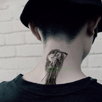 Ūdensnecaurlaidīgus Pagaidu Tetovējumu Uzlīmes grim Reaper Flash Tetovējums Viltus Tatto plaukstas Delnas Pamatnes roku, kāju, Lai Meitene Vīrieši Sievietes