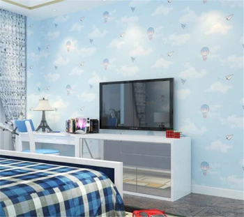 Beibehang Bērnu istabas tapetes, karikatūra karstā gaisa balons vides 3D tapešu rozā meitene guļamistabas gultas fona tapetes