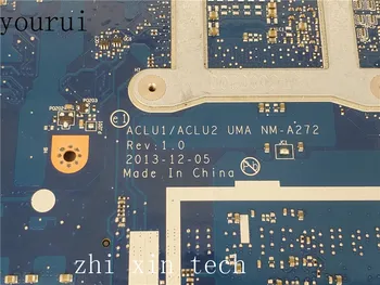 Yourui ACLU1/ACLU2 NM-A272 Klēpjdators mātesplatē Lenovo G50-70 Z50-70 Mainboard Ar i3-4005u CPU DDR3 pārbaudīt visas funkcijas