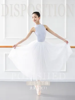 Klasiskā Mūsdienu Deju Tērpi Sieviešu Meitenes Ilgi Svārki 540 Grādiem Eleganta Vidukļa Mūsdienu Baleta Šifona Svārki Prakse