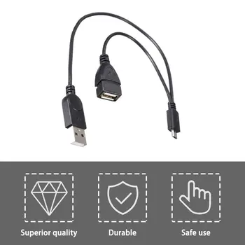 OTG Uzņēmēja Jaudas Sadalītāja Y Micro USB Male USB Vīrietis Sieviete Adaptera Kabelis Vadu liela Ātruma USB 2.0 sertificētas kabelis