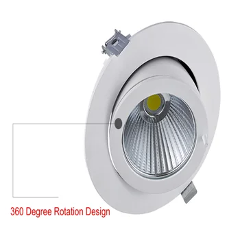 Padziļinājumā LED Downlight 10W 15W 25W COB LED Spot Gaismas Griestus Leju Gaismas Stumbra Formas 360 Grādu AC85-265V DHL Bezmaksas Piegāde