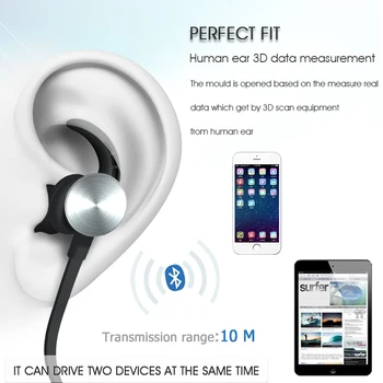 VISPIRMS Bluetooth Austiņas Austiņas Tālruņa Bezvadu Bluetooth Austiņu Sporta Stereo Magnēts Austiņas Ar Mikrofonu