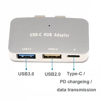 Divējāda Tipa C HUB Izplešanās Doka Adapteri MacBook Pro/Air 2018/2019 Lenovo Klēpjdatoru dokstacija, USB-C Konvertētājs