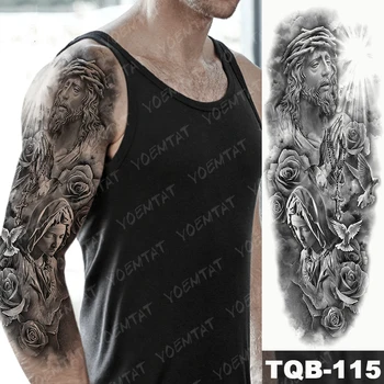 Lielu Roku Piedurknēm Tetovējums Lucifers Eņģelis, Ērglis Ūdensnecaurlaidīgus Pagaidu Tatto Uzlīmes Ellē Sātans Body Art Pilna Viltus Tetovējums Sievietes Vīrieši