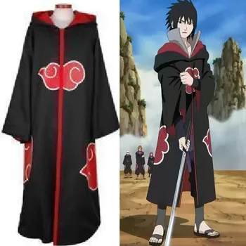 Karstā anime Naruto cosplay kostīmi Unisex Uchiha Sasuke apmetnis pieaugušo uniformā ar cepuri