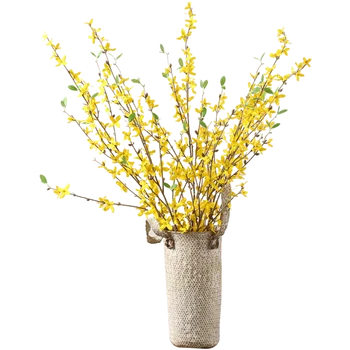 1PCE Filiāles ziemas jasmīns simulācijas ziedu uzstādīt viltus zīda ziedu plastmasas ziedi 