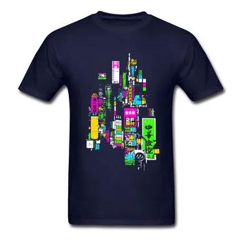 Vīrieši Tokyo T Krekls Japāna Šiks T-krekls Neona Pilsētas Tshirts Īsām Piedurknēm Apģērbs Vasaras Top Anime Tees Bailīgs Melna Kokvilnas Krekli
