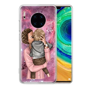 Meitene Bērnu Super Mamma, Sieviete, Tpu Case For Huawei P20 P30 P40 Lite E P Smart Plus 2019 Mate 20 10 Pro Vāciņu Tālruņa Capas Fundas